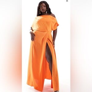 ASOS Curve Vibrant Orange Maxi Dress